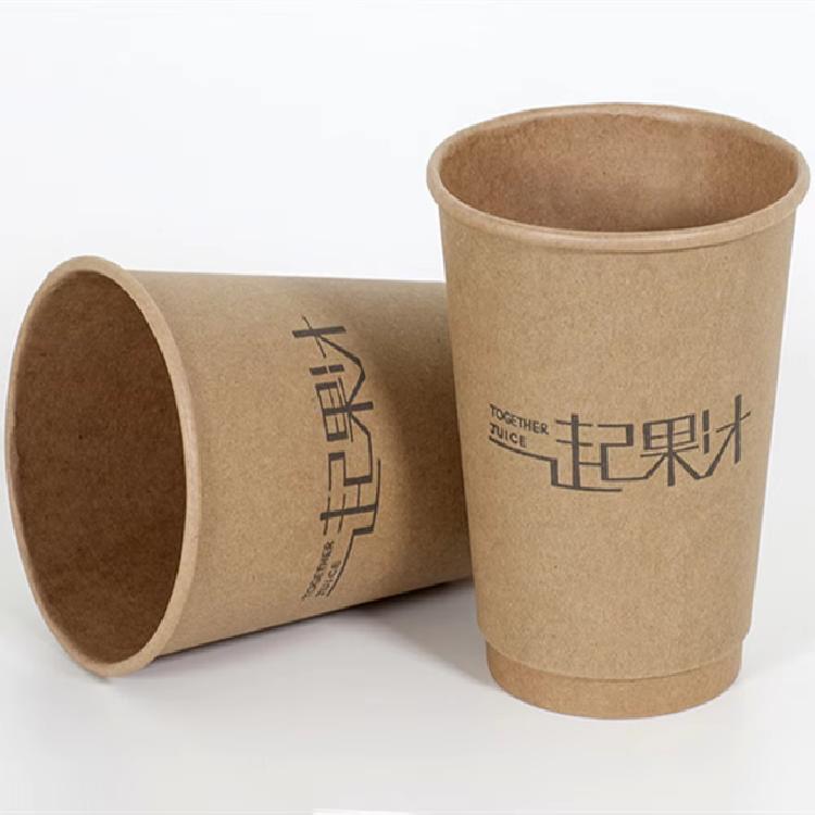 แก้วกระดาษพร้อมฝาปิด สี น้ำตาล/ขาว มีให้เลือก 3 ขนาด พิมพ์ลายหรือโลโก้ที่กำหนดเองได้ 