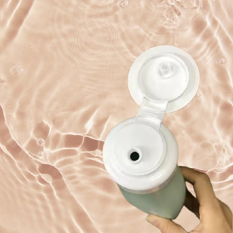 ขวดแชมพูพลาสติกทรงแบนฝาปิดแบบพับ สีม่วง/พีช/มิ้น ขนาด 500ml พิมพ์โลโก้กำหนดเอง