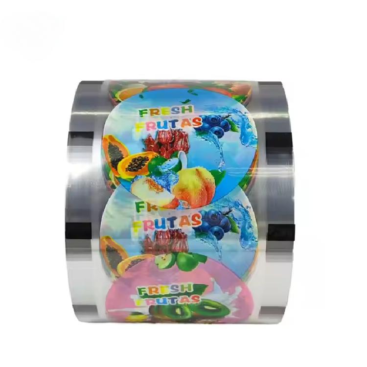 ฟิล์มพลาสติกPE ปิดผนึกแก้วลายผลไม้ มีข้อความ 