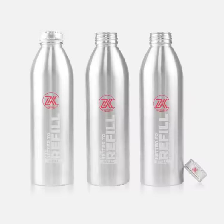 ขวดโลหะอลูมิเนียม ฝาเกลียว สำหรับบรรจุเครื่องดื่ม ขนาด 750ml พิมพ์โลโก้กำหนดเอง 
