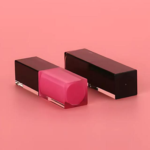  แท่งลิปสติก หลอดใส่ลิปสติก ทรงเหลี่ยม ดีไซน์เหลี่ยมเพชร 3.8g