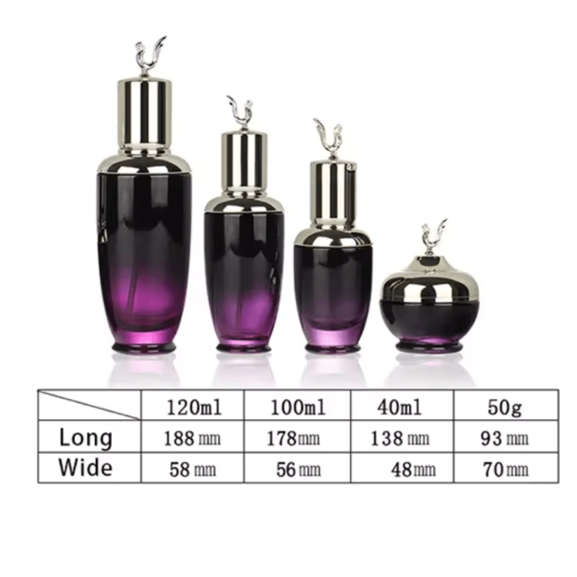 ขวดแก้วเครื่องสำอาง สไตล์ Luxury ก้นหนา ขวดเซรั่ม 40ml/100ml/120ml และกระปุกครีม 50g