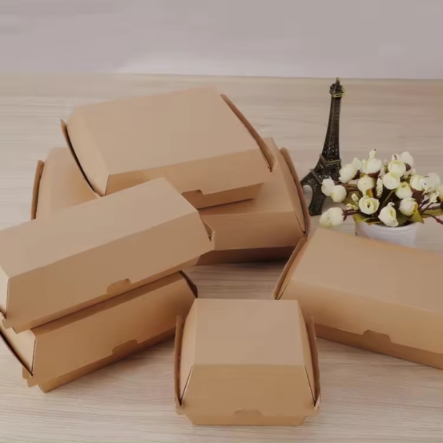 กล่องกระดาษคราฟท์ กล่องใส่อาหาร กล่องฮอตด็อก กล่องเบอเกอร์ 105ml/175ml/205ml/210ml