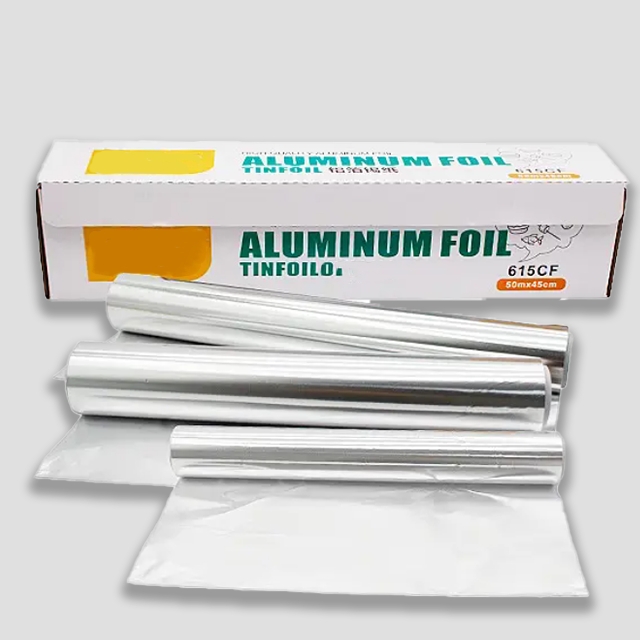 ม้วนฟอยล์อลูมิเนียม สำหรับห่ออาหาร รองอบ ทนความร้อน 45ซม x 50เมตร x 16ไมครอน