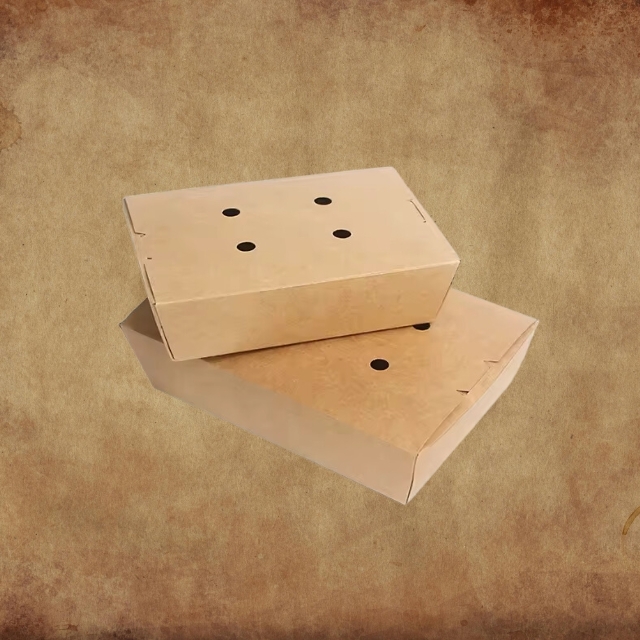 กล่องกระดาษคราฟท์ กล่องอาหาร กล่องบะหมี่ กล่องเบเกอรี่ มีรูระบาย XS/M/S