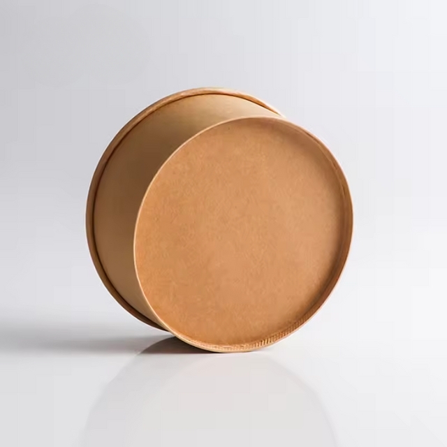 ชามกระดาษคราฟท์ ทรงกลม สำหรับใส่ซุปใส่อาหาร พร้อมฝาปิด 18oz./25oz.