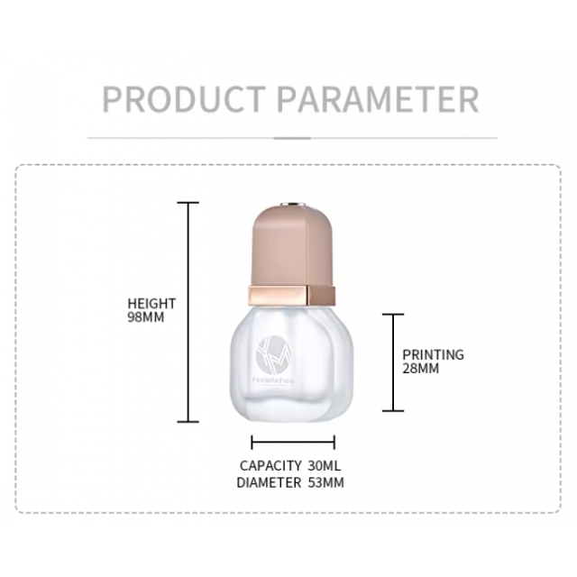 ขวดเครื่องสำอาง ขวดรองพื้น บีบีครีม ทรงกลมแบน 30 ml