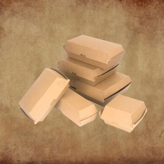 กล่องกระดาษคราฟท์ กล่องใส่อาหาร กล่องฮอตด็อก กล่องเบอเกอร์ 105ml/175ml/205ml/210ml