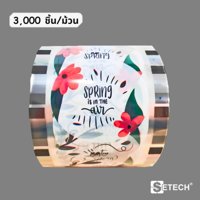 ฟิล์มซิลฝาแก้ว ธีมดอกไม้ คละลาย 4 แบบ สำหรับแก้วขนาด 90 mm , 95 mm SETECH รุ่น FG-01