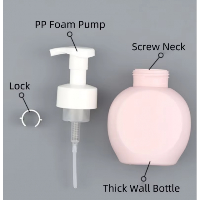 ขวดเครื่องสำอาง ขวดผลิตภัณฑ์ ขวดแชมพู ขวดโลชั่น หัวปั๊มแบบกลม 300ml