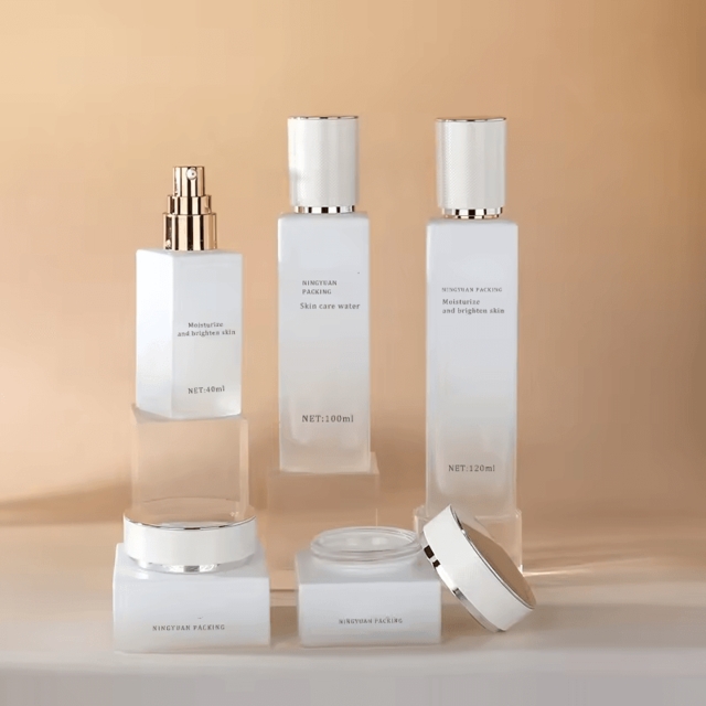 ขวดแก้วเครื่องสำอาง สไตล์ Luxury ก้นหนา ขวดเซรั่ม 40ml/100ml/120ml และกระปุกครีม 30g/50g