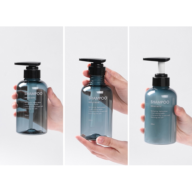 ขวดปั้มพลาสติก สีน้ำเงิน 400 มล.