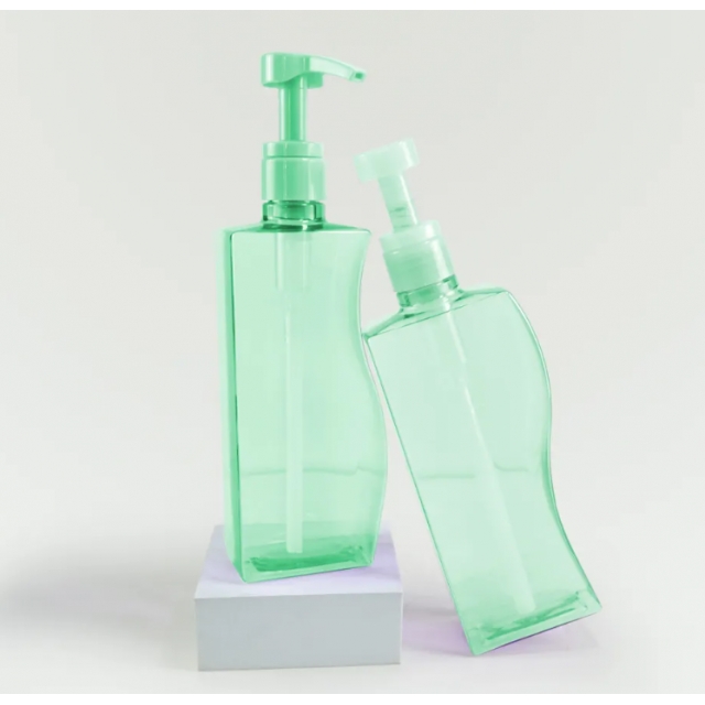 ขวดแชมพูพลาสติก ขวดปั๊มแชมพูของเหลว แบบคู่ 500ml
