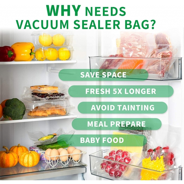 ถุงซีลสูญญากาศลายนูน ถุงแวคคั่ม หนา 180 ไมครอน