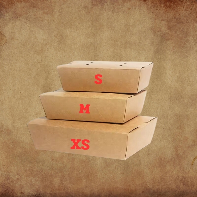 กล่องกระดาษคราฟท์ กล่องอาหาร กล่องบะหมี่ กล่องเบเกอรี่ มีรูระบาย XS/M/S