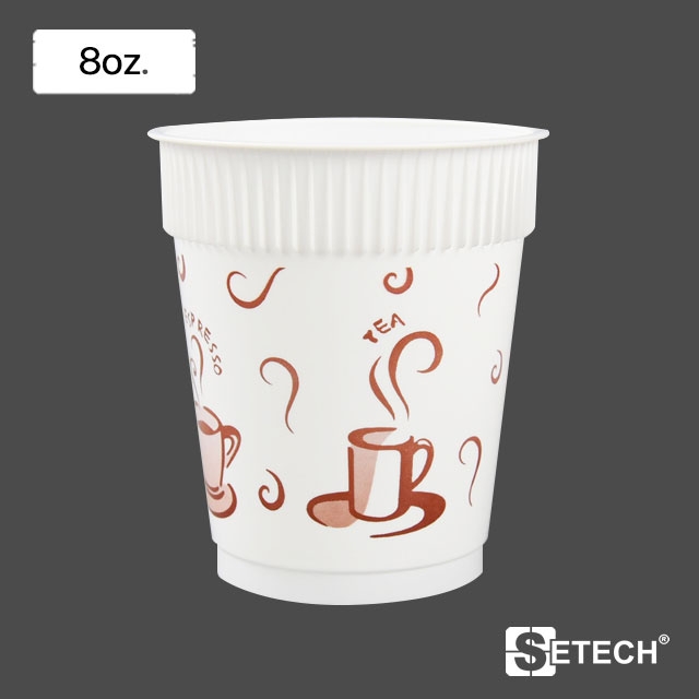 แก้วพลาสติกใสแบบร้อน (มีลาย) 8oz. SETECH รุ่น GH-02