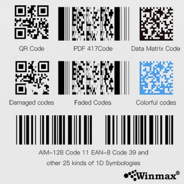 เครื่องสแกนบาร์โค้ดไร้สาย Winmax QR Code Wireless Winmax-YK-WHS26S