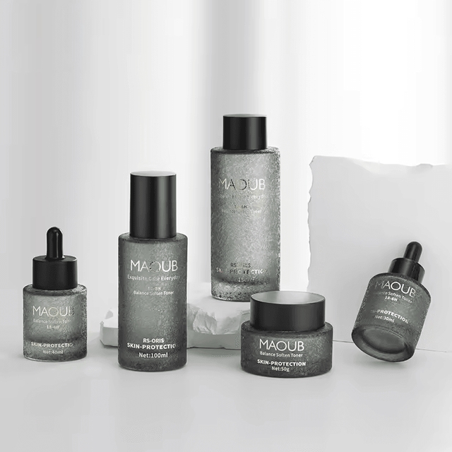 เซ็ทขวดแก้วเครื่องสำอาง ขวดเซรั่ม ทรงถัง ก้นหนา 40 ml/100 ml /120 ml/150 ml และกระปุกครีม 50g
