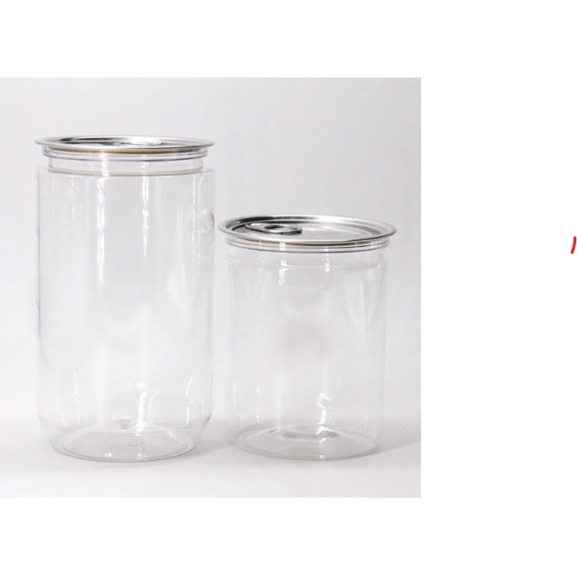 กระป๋องพลาสติก พร้อมฝาอลูิเนียม กระป๋องสำหรับเครื่องดื่ม คุกกี้ ขนม 250/330/500ml