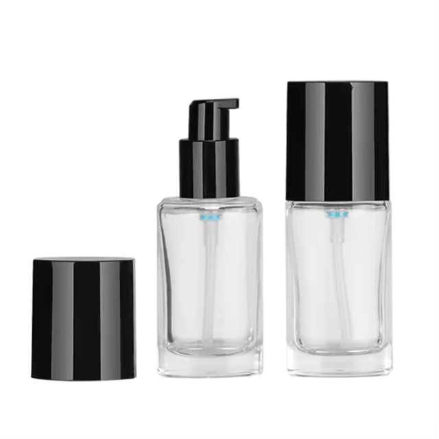 ขวดแก้วเครื่องสำอาง ขวดเซรั่มแบบหยด ฝาสีดำ 30 ml