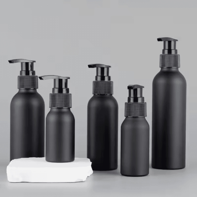 ขวดเครื่องสำอาง ขวดผลิตภัณฑ์ ขวดแชมพู ขวดโลชั่น หัวปั๊ม สีดำ 50ml/100ml/120ml/150ml 