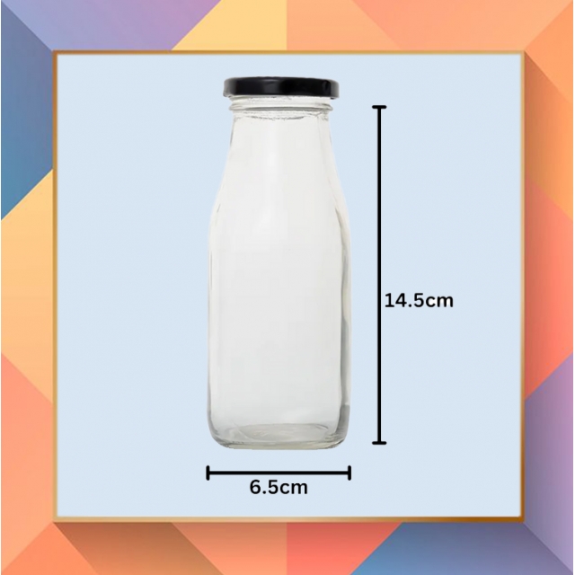 ขวดแก้ว ฝาเกลียวล็อค ขวดสำหรับใส่เครื่องดื่ม หนา 3 mm ขนาด 300 ml (10 oz)