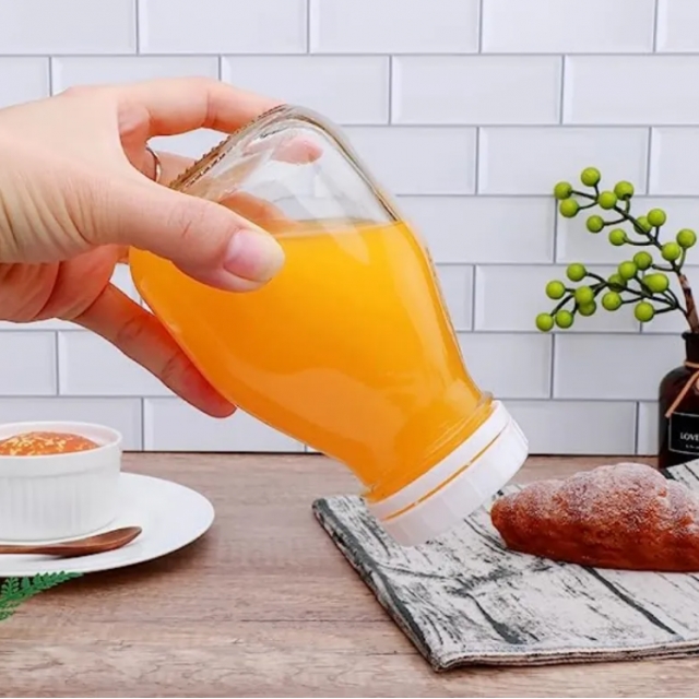 ขวดแก้วทรงกลม พร้อมฝาเกลียวล็อคพลาสติกสีขาว ขวดสำหรับใส่เครื่องดื่ม ขนาด 300/500 ml