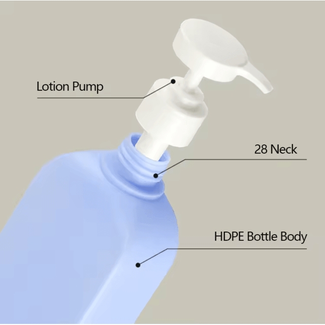 ขวดเครื่องสำอาง ขวดผลิตภัณฑ์ ขวดแชมพู ขวดโลชั่น หัวปั๊มทรงเหลี่ยม 300ml/500ml