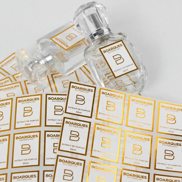 สติ๊กเกอร์ปั๊มฟอยล์ สีทอง ทรงกลม โลโก้และขนาดที่คุณกำหนดเอง