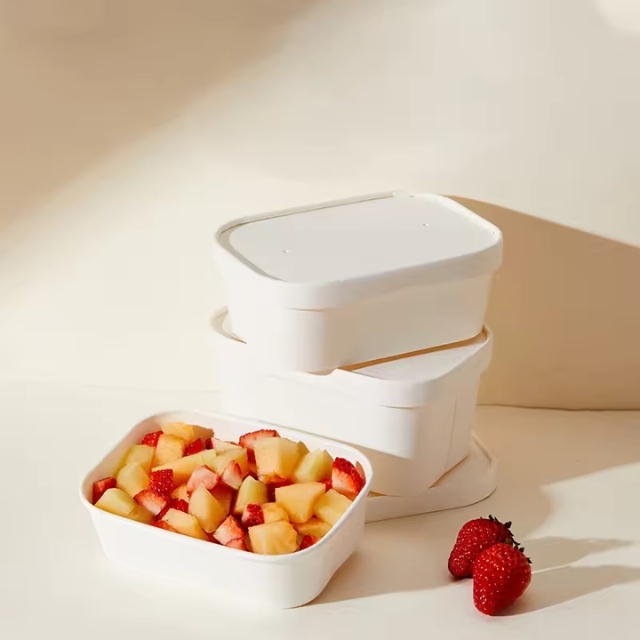 กล่องกระดาษคราฟท์สีขาว กล่องใส่อาหาร กล่องข้าว และ ฝาปิด 650ml/750ml/1000ml