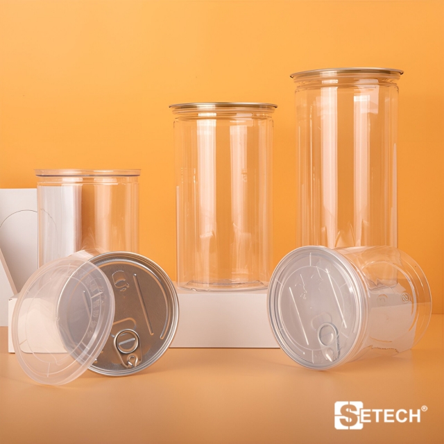 กระป๋องอาหารและขนม พร้อมฝาซีลและฝาพลาสติก 900 ml. SETECH รุ่น CFS-07