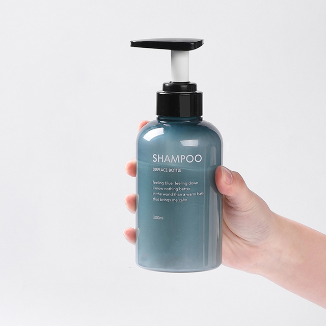 ขวดปั้มพลาสติก สีน้ำเงิน 400 มล. 