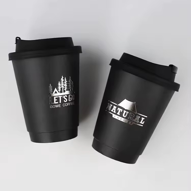 แก้วกาแฟร้อน แก้วกระดาษ แก้วกาแฟสีดำ พิมพ์ลาย และ ฝาปิด 8oz/12oz/14oz/16oz/22oz