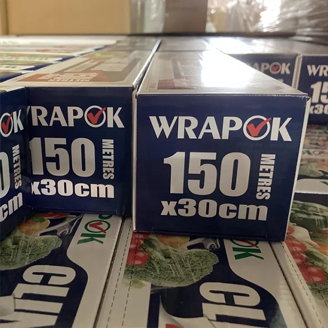 ฟิล์มถนอนอาหาร มีมีดตัดฟิล์มสไลด์ในตัว ขนาด 30ซม. x 30/50/90เมตร x 10ไมครอน
