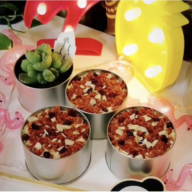 กระปุกฝาปิดแบบหน้าใส กล่องใส่เค้กทรงกระบอกกลม ขนาด 380 กรัม