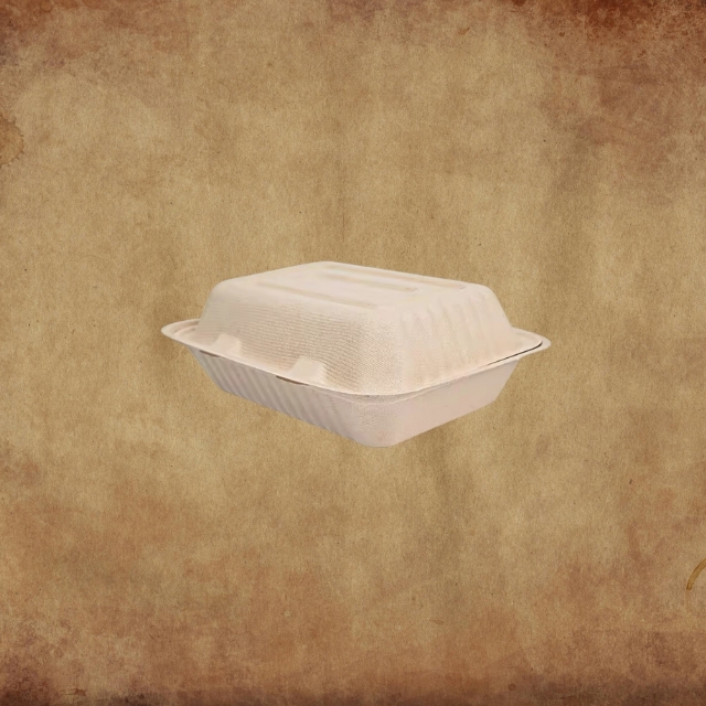 กล่องอาหารกระดาษแบบฝาพับ สีน้ำตาลอ่อน 15x15x8cm