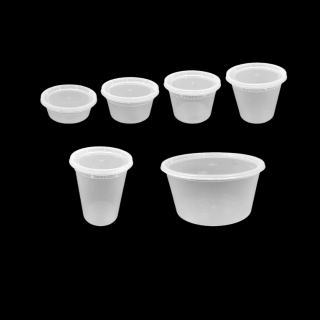 ถ้วยพลาสติกแบบใส พร้อมฝา หลายขนาด