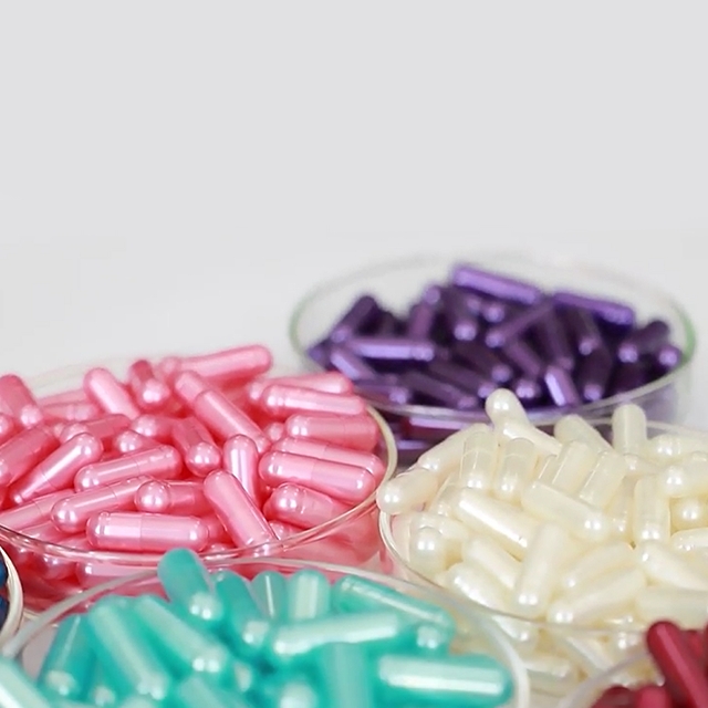 แคปซูลเปล่า HPMC ผักมังสวิรัติ สีมุก ขนาด 00# 0# 1#