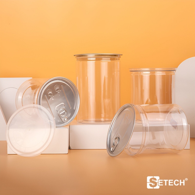 กระป๋องอาหารและขนม พร้อมฝาซีลและฝาพลาสติก 900 ml. SETECH รุ่น CFS-07