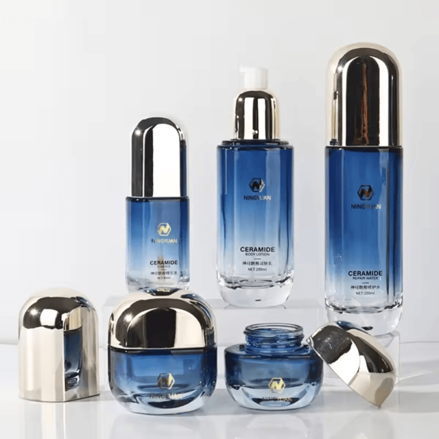 ขวดแก้วเครื่องสำอาง สไตล์ Luxury ก้นหนา ขวดเซรั่ม 40ml/100ml/120ml และกระปุกครีม 30g/50g