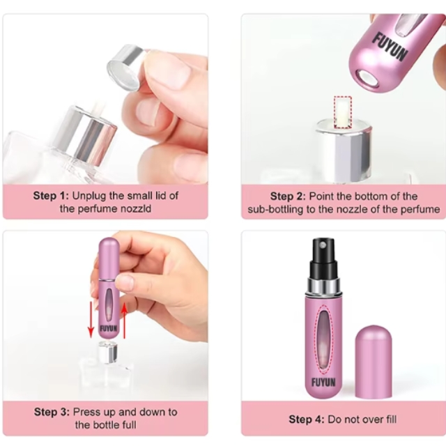 ขวดน้ำหอมแก้วเติมได้ขนาดเล็ก5มล. ขนาดพกพา ออกแบโลโก้ได้เอง