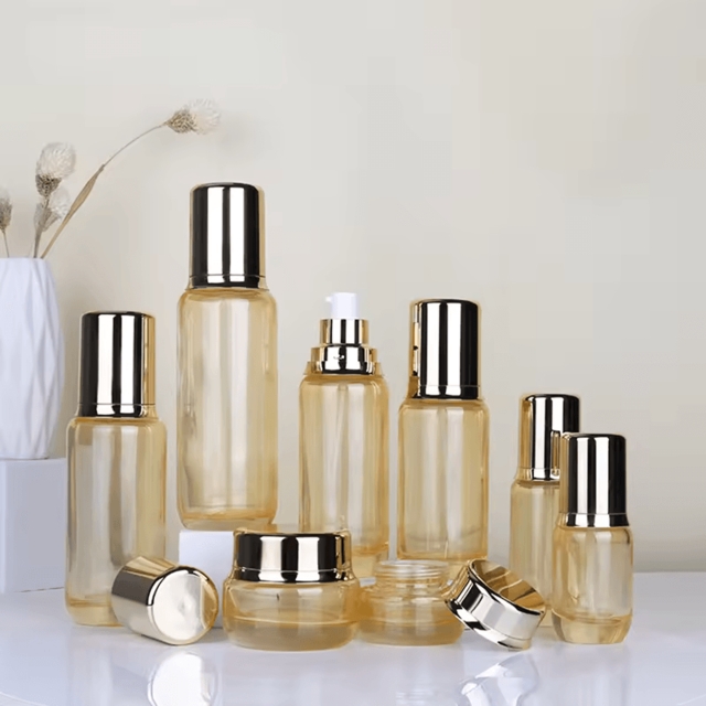 ขวดแก้วเครื่องสำอาง สไตล์ Luxury หรูหรา ก้นหนา ขวดเซรั่ม 30ml/50ml/100ml/120ml/150ml และกระปุกครีม 3 