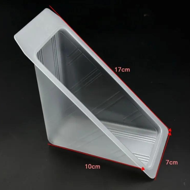 บรรจุภัณฑ์แซนวิชสามเหลี่ยม กล่องเค้กพลาสติกใส ขนาด 17x10x7cm