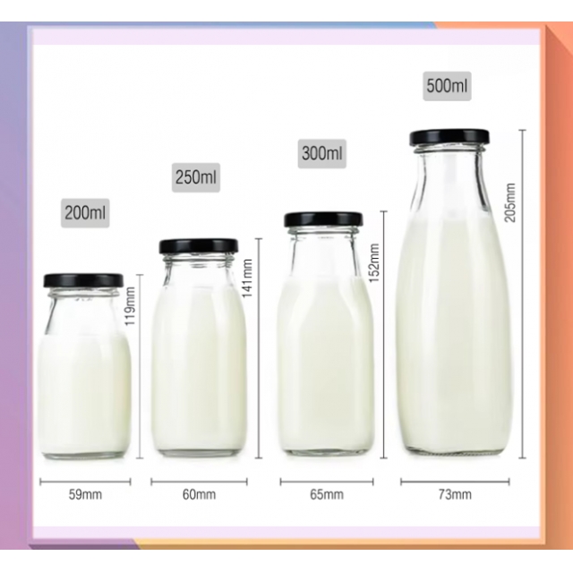 ขวดแก้ว ฝาเกลียวล็อคสีดำ ขวดสำหรับใส่เครื่องดื่ม หนา3 mm 200/250/300/500 ml