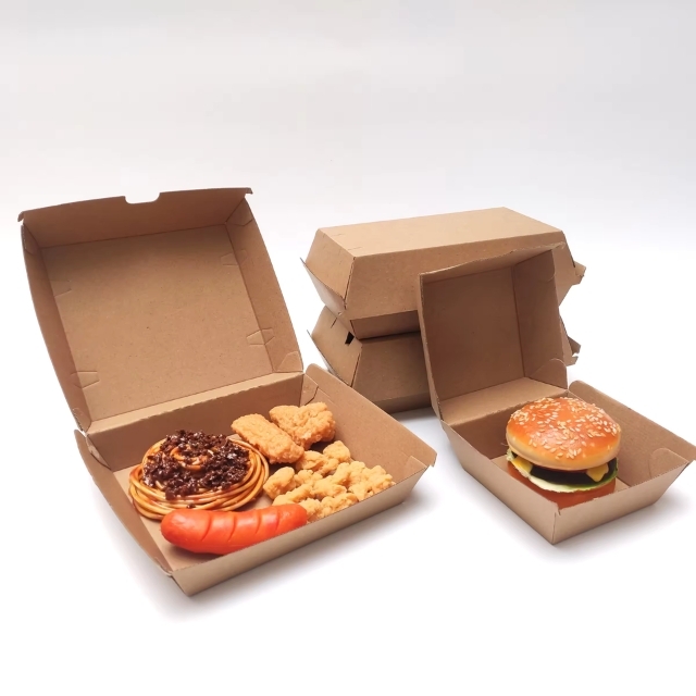 กล่องกระดาษคราฟท์ กล่องใส่อาหาร กล่องฮอตด็อก กล่องเบอเกอร์ 105ml/175ml/205ml/210ml