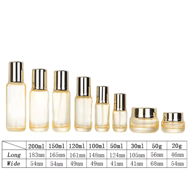 ขวดแก้วเครื่องสำอาง สไตล์ Luxury หรูหรา ก้นหนา ขวดเซรั่ม 30ml/50ml/100ml/120ml/150ml และกระปุกครีม 3