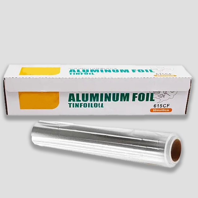 ม้วนฟอยล์อลูมิเนียม สำหรับห่ออาหาร รองอบ ทนความร้อน 45ซม x 50เมตร x 16ไมครอน