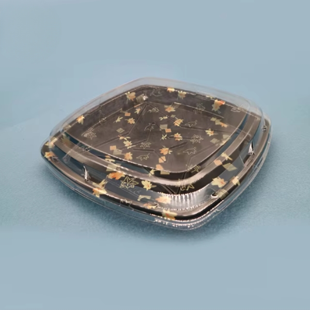 อาหารกล่องซูชิ กล่องพลาสติก สไตล์ญี่ปุ่นหลายขนาด พร้อมฝา