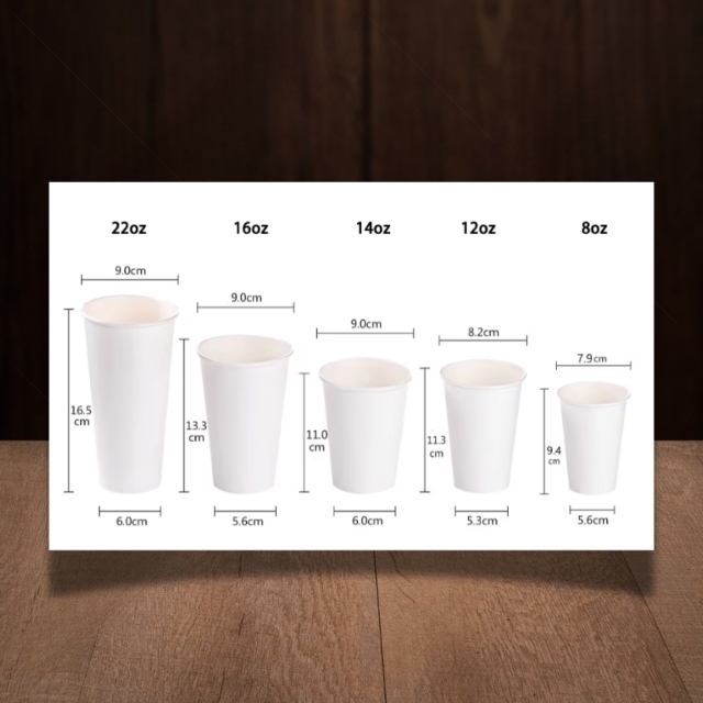 แก้วกาแฟร้อน แก้วกระดาษ แก้วกาแฟสีดำ พิมพ์ลาย และ ฝาปิด 8oz/12oz/14oz/16oz/22oz