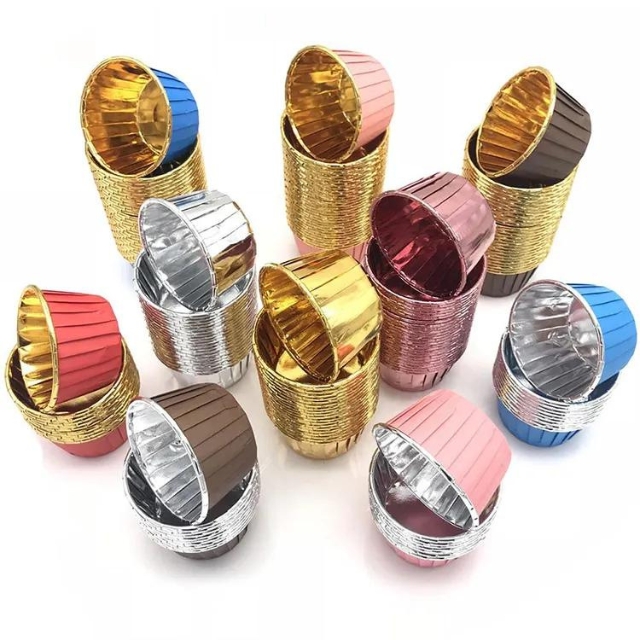 ถาดฟอยล์ อลูมิเนียม ถ้วยฟอยล์ไม่มีฝา ทรงกลม เกรดอาหาร  ขนาด 110 ml หลากสี